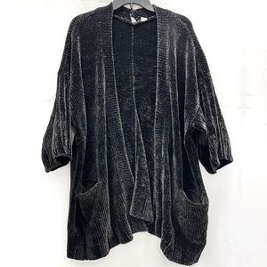 Anthro- Moth Knit Open Cardigan Duster in Black Sz Small